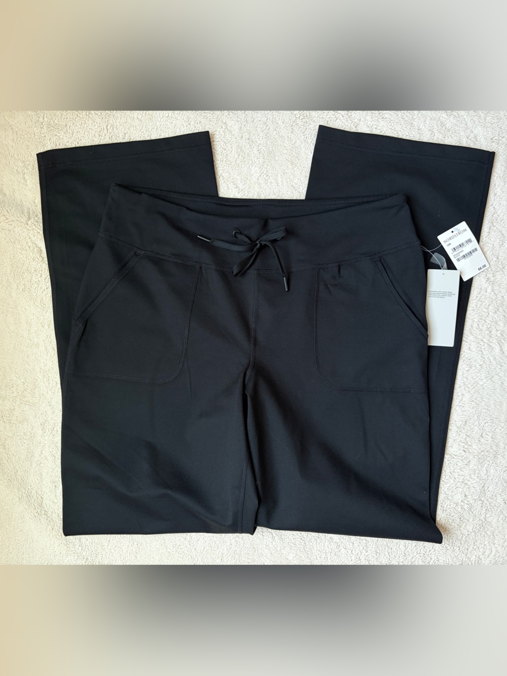 NWT Zella Women's Black Drawstring All Day Activewear Pants Size 12